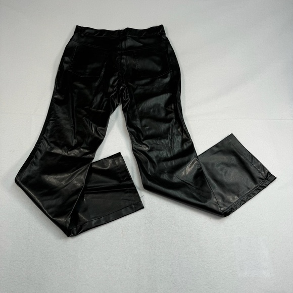 Highway Bootcut Faux Leather Pants Womens Juniors Size 9 Black High Rise - Picture 3 of 11